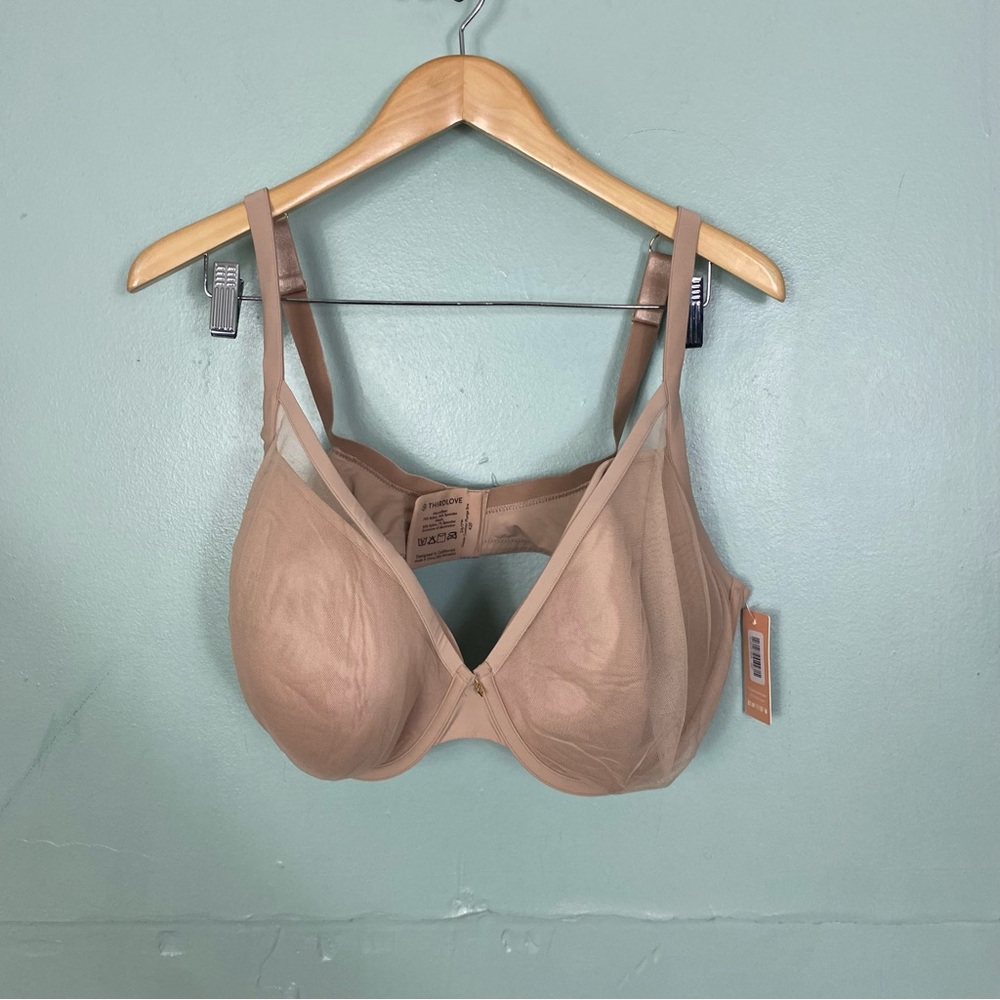 ThirdLove 24/7 Classic Contour‎ Plunge Bra Light Brown Tan 42F